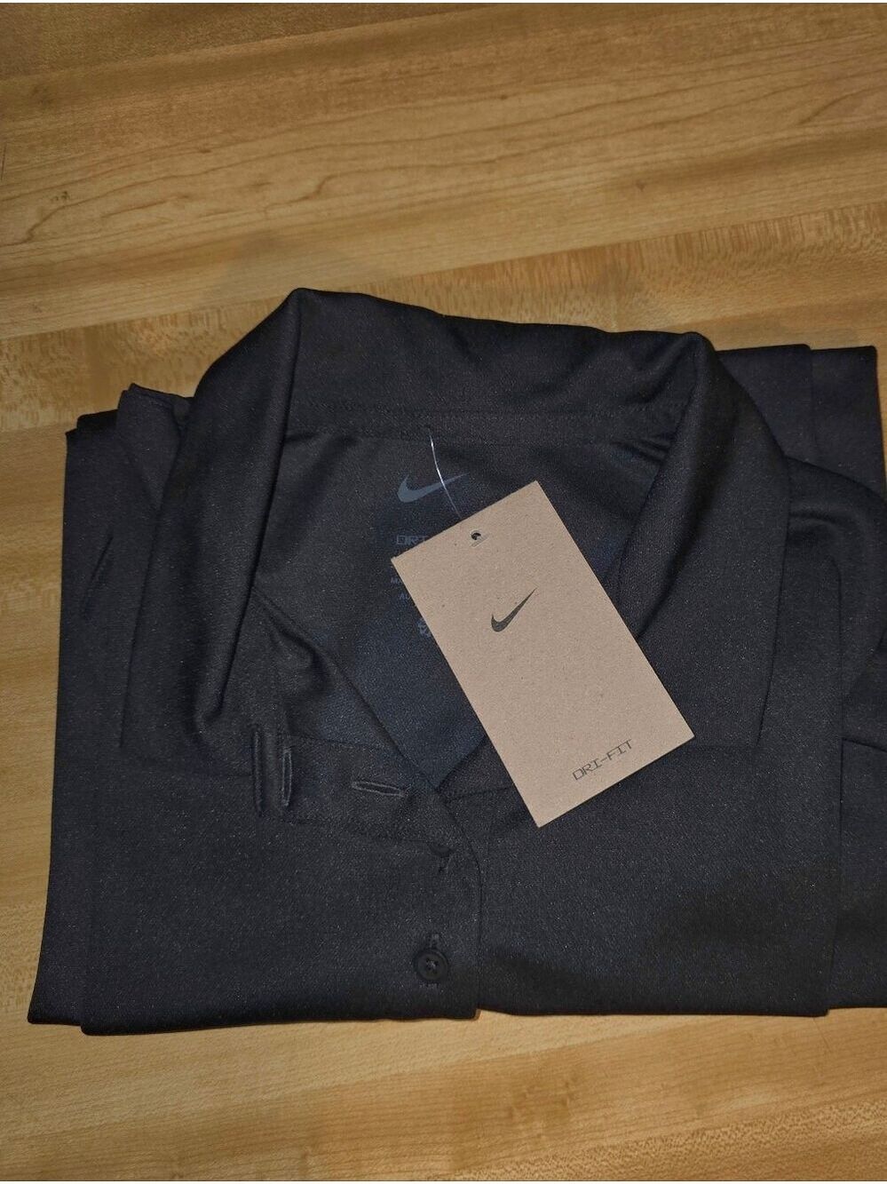 NWT-Nike Women's Long-Sleeve APolo Top - Black #LS10 - Picture 6 of 8